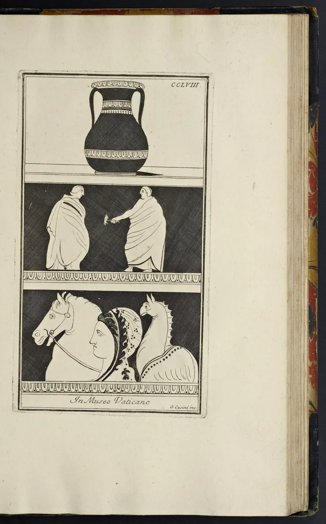 An illustration from Picturae Etruscorum in vasculis nunc primum in unum collectae explicationibus, et dissertationibus inlustratae, 1767, leaf 358