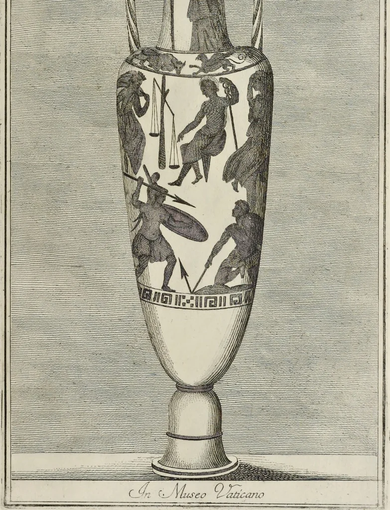An illustration from Picturae Etruscorum in vasculis nunc primum in unum collectae explicationibus, et dissertationibus inlustratae, 1767, leaf 366