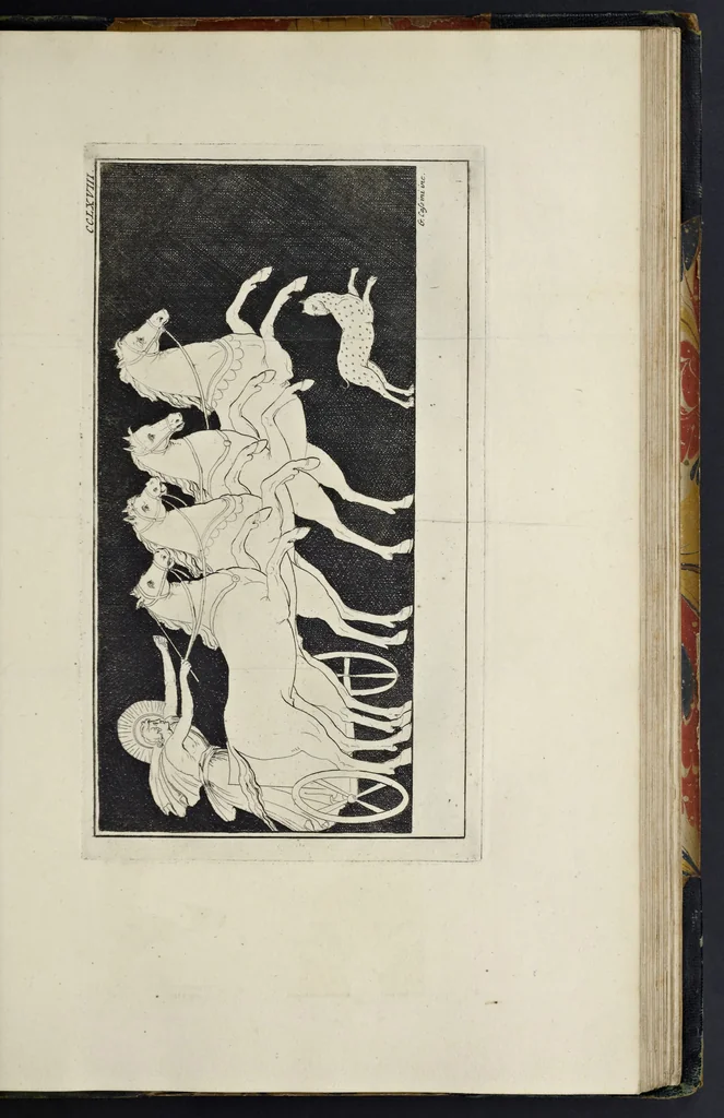 An illustration from Picturae Etruscorum in vasculis nunc primum in unum collectae explicationibus, et dissertationibus inlustratae, 1767, leaf 378