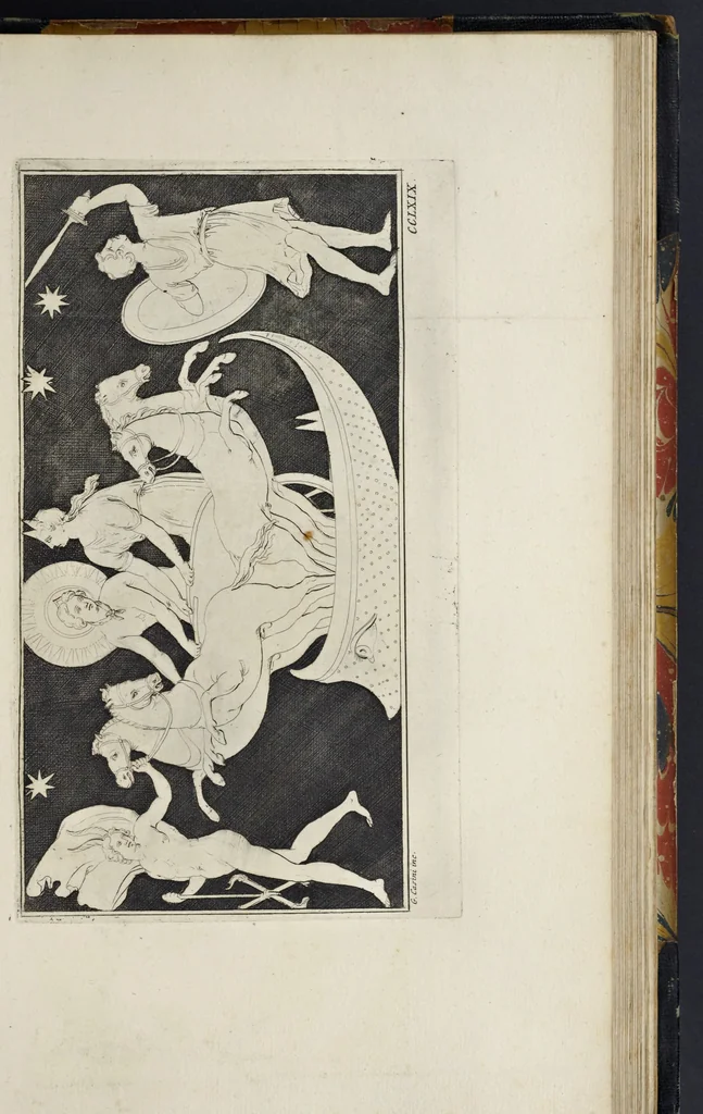 An illustration from Picturae Etruscorum in vasculis nunc primum in unum collectae explicationibus, et dissertationibus inlustratae, 1767, leaf 380