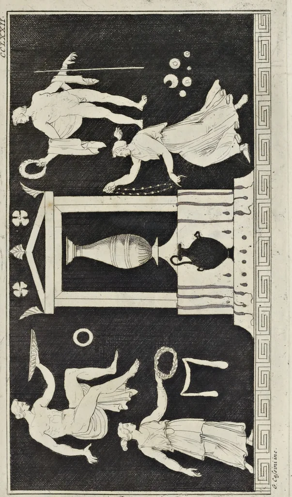 An illustration from Picturae Etruscorum in vasculis nunc primum in unum collectae explicationibus, et dissertationibus inlustratae, 1767, leaf 386