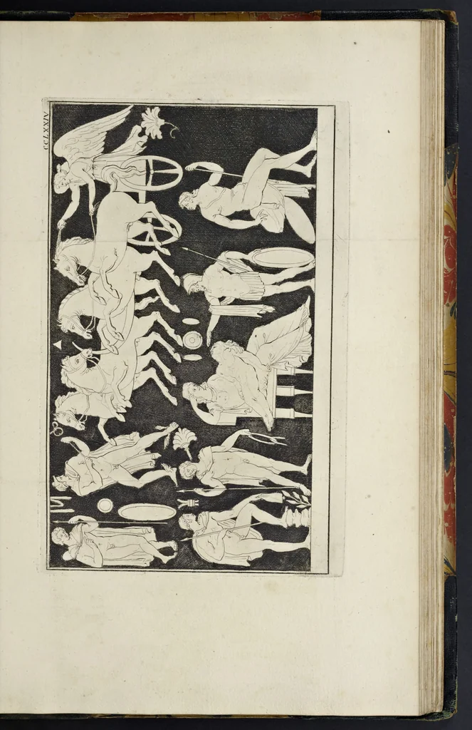 An illustration from Picturae Etruscorum in vasculis nunc primum in unum collectae explicationibus, et dissertationibus inlustratae, 1767, leaf 390