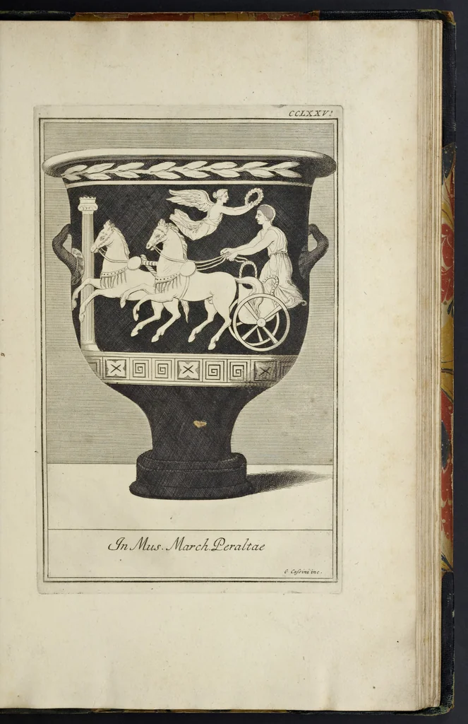 An illustration from Picturae Etruscorum in vasculis nunc primum in unum collectae explicationibus, et dissertationibus inlustratae, 1767, leaf 392