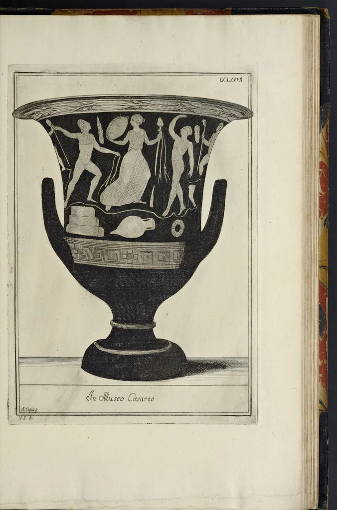 An illustration from Picturae Etruscorum in vasculis nunc primum in unum collectae explicationibus, et dissertationibus inlustratae, 1767, leaf 396