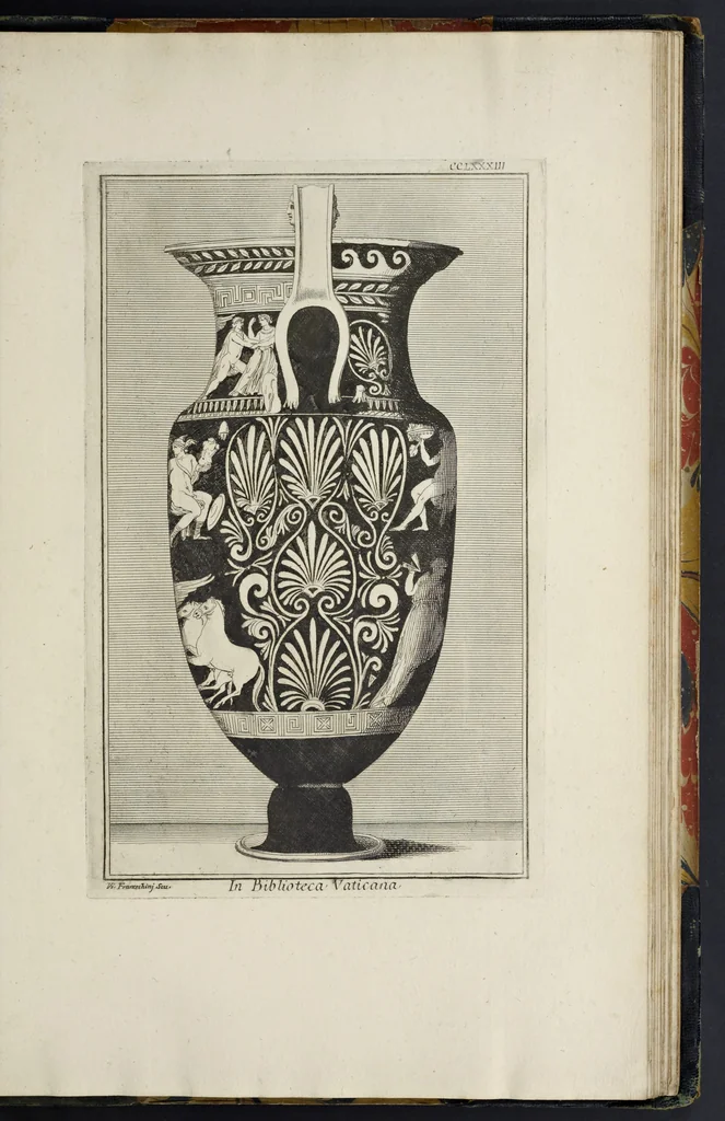 An illustration from Picturae Etruscorum in vasculis nunc primum in unum collectae explicationibus, et dissertationibus inlustratae, 1767, leaf 408