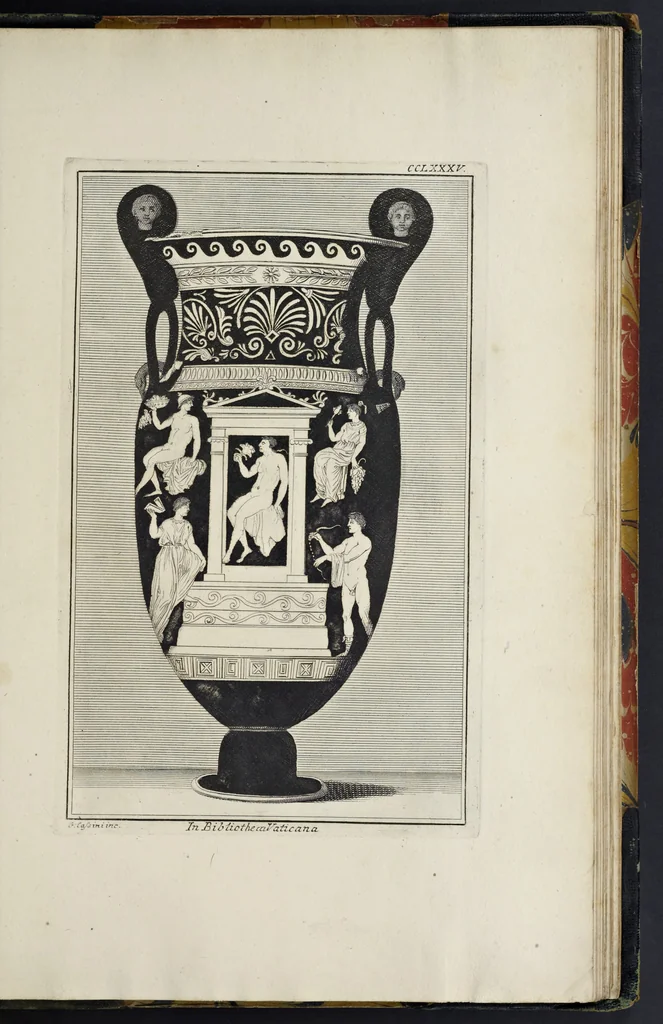 An illustration from Picturae Etruscorum in vasculis nunc primum in unum collectae explicationibus, et dissertationibus inlustratae, 1767, leaf 412
