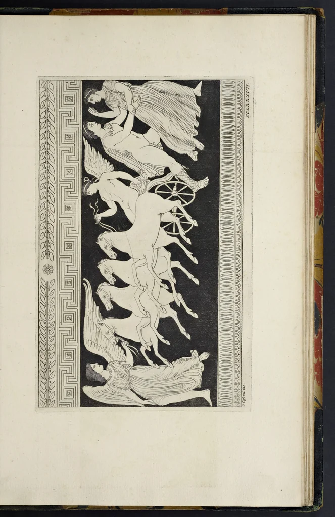 An illustration from Picturae Etruscorum in vasculis nunc primum in unum collectae explicationibus, et dissertationibus inlustratae, 1767, leaf 416