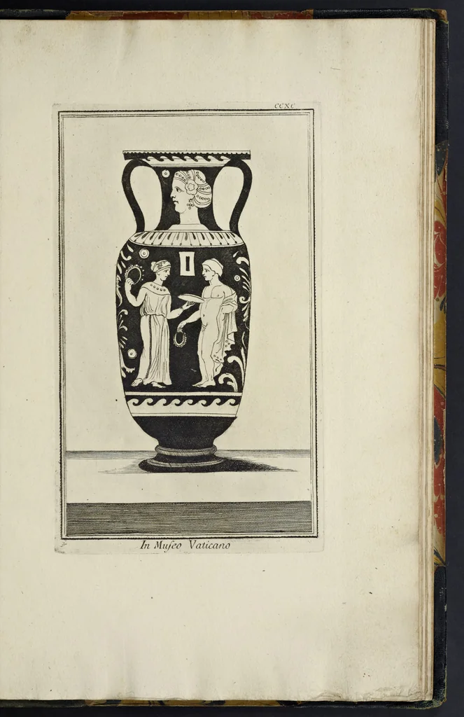 An illustration from Picturae Etruscorum in vasculis nunc primum in unum collectae explicationibus, et dissertationibus inlustratae, 1767, leaf 422
