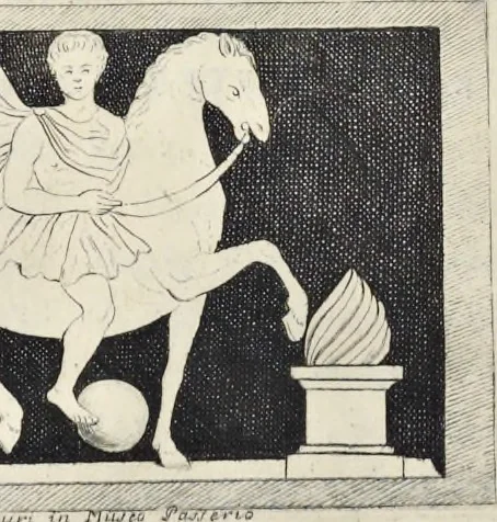 An illustration from Picturae Etruscorum in vasculis nunc primum in unum collectae explicationibus, et dissertationibus inlustratae, 1767, leaf 43
