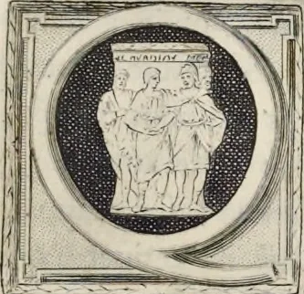 An illustration from Picturae Etruscorum in vasculis nunc primum in unum collectae explicationibus, et dissertationibus inlustratae, 1767, leaf 46