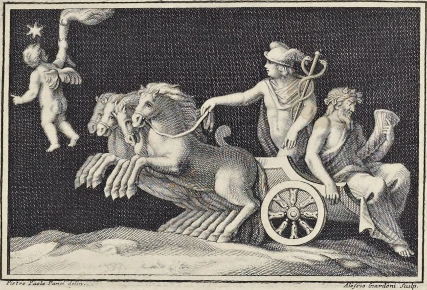 An illustration from Picturae Etruscorum in vasculis nunc primum in unum collectae explicationibus, et dissertationibus inlustratae, 1767, leaf 10