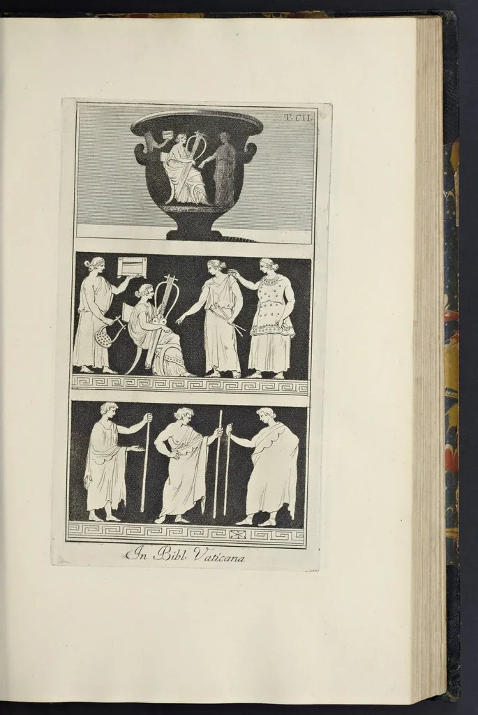 An illustration from Picturae Etruscorum in vasculis nunc primum in unum collectae explicationibus, et dissertationibus inlustratae, 1767, leaf 184