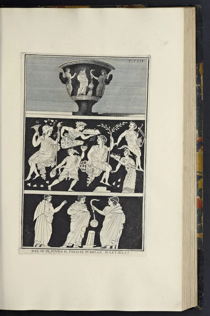 An illustration from Picturae Etruscorum in vasculis nunc primum in unum collectae explicationibus, et dissertationibus inlustratae, 1767, leaf 186