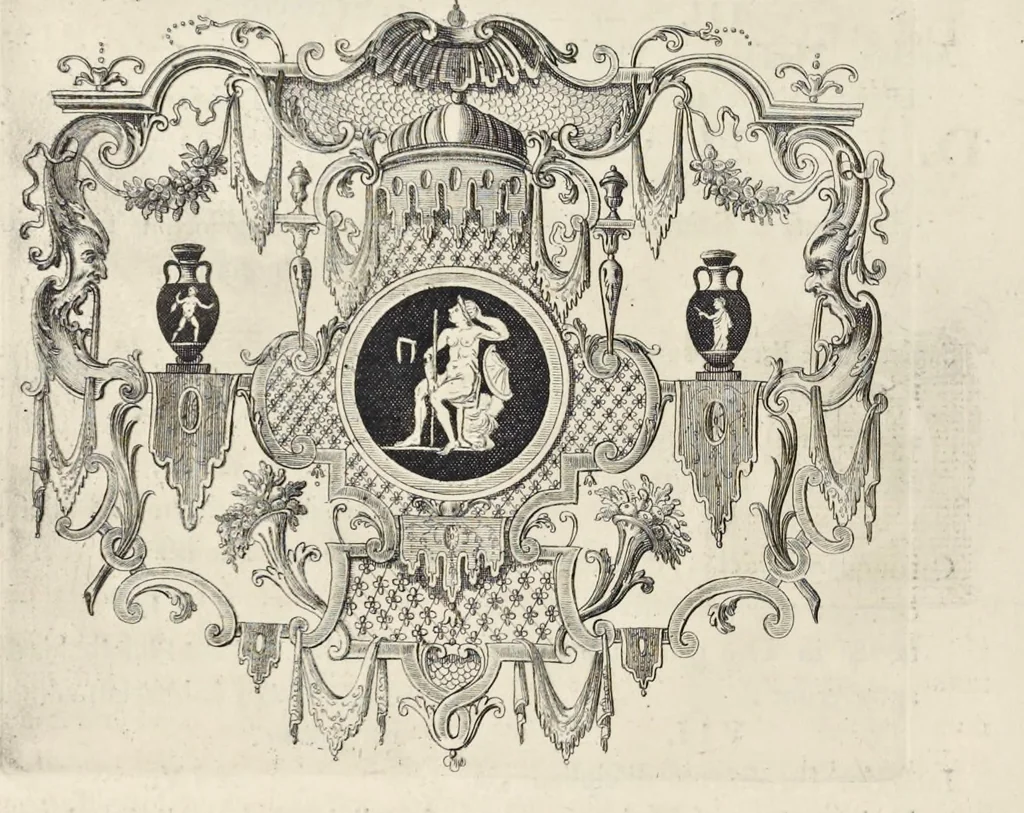 An illustration from Picturae Etruscorum in vasculis nunc primum in unum collectae explicationibus, et dissertationibus inlustratae, 1767, leaf 19