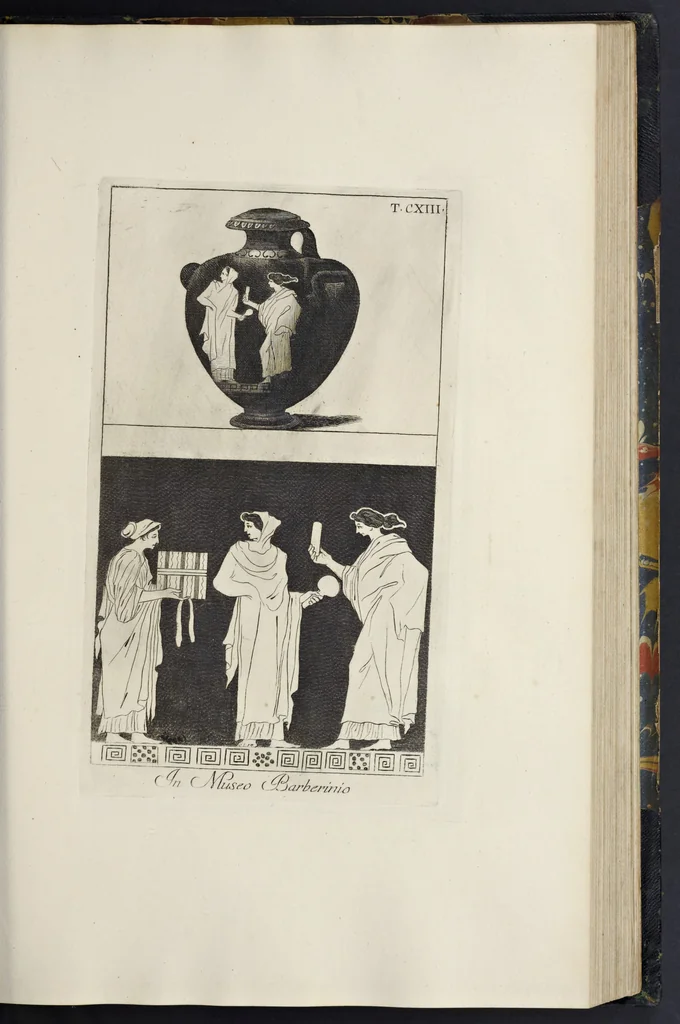 An illustration from Picturae Etruscorum in vasculis nunc primum in unum collectae explicationibus, et dissertationibus inlustratae, 1767, leaf 206