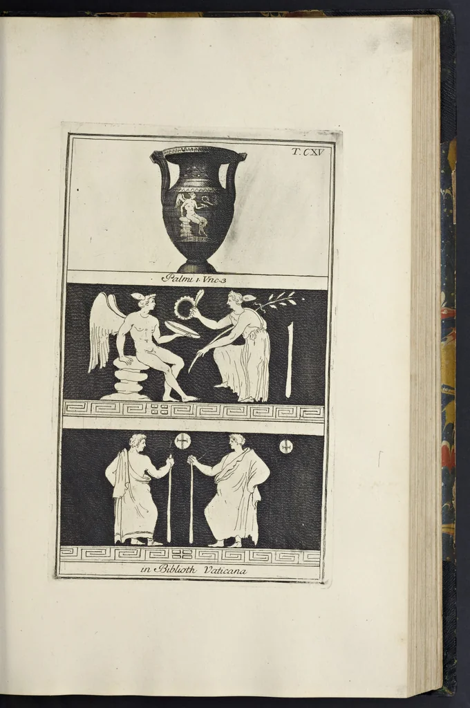 An illustration from Picturae Etruscorum in vasculis nunc primum in unum collectae explicationibus, et dissertationibus inlustratae, 1767, leaf 210