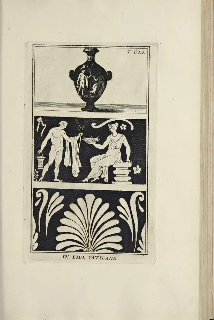 An illustration from Picturae Etruscorum in vasculis nunc primum in unum collectae explicationibus, et dissertationibus inlustratae, 1767, leaf 220