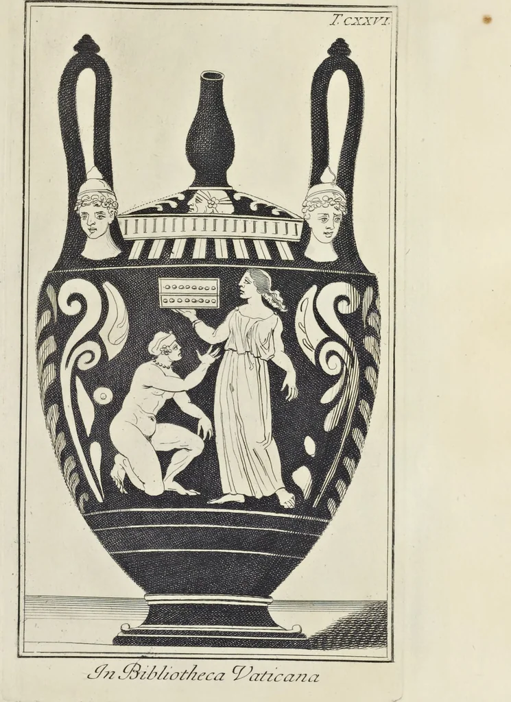 An illustration from Picturae Etruscorum in vasculis nunc primum in unum collectae explicationibus, et dissertationibus inlustratae, 1767, leaf 232