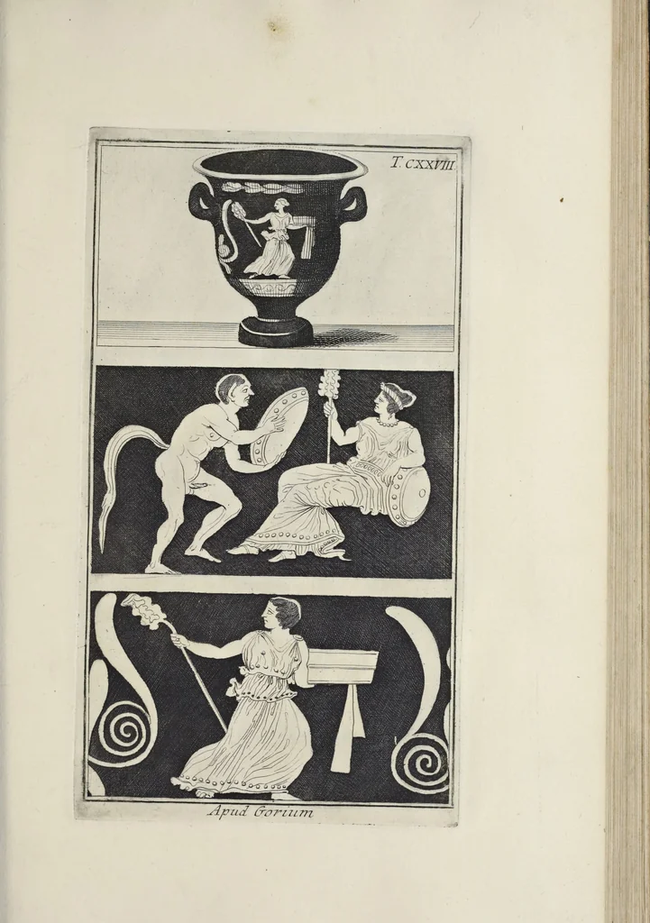 An illustration from Picturae Etruscorum in vasculis nunc primum in unum collectae explicationibus, et dissertationibus inlustratae, 1767, leaf 236
