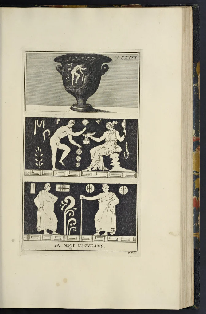 An illustration from Picturae Etruscorum in vasculis nunc primum in unum collectae explicationibus, et dissertationibus inlustratae, 1767, leaf 238