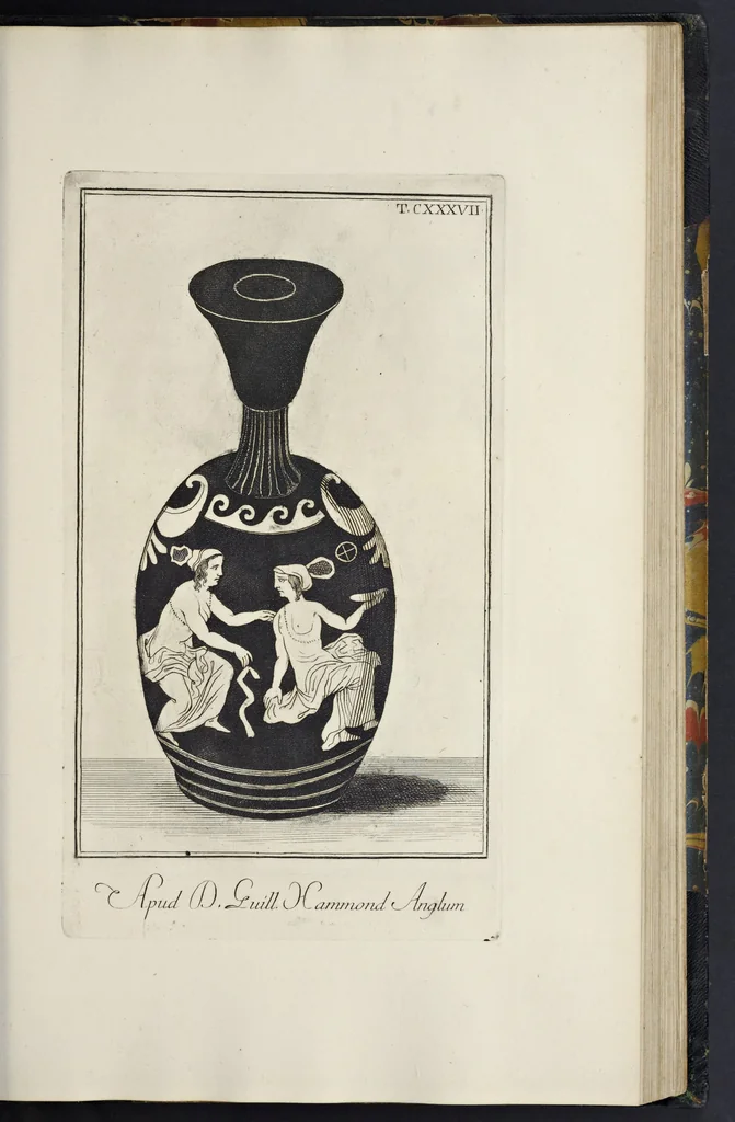 An illustration from Picturae Etruscorum in vasculis nunc primum in unum collectae explicationibus, et dissertationibus inlustratae, 1767, leaf 254