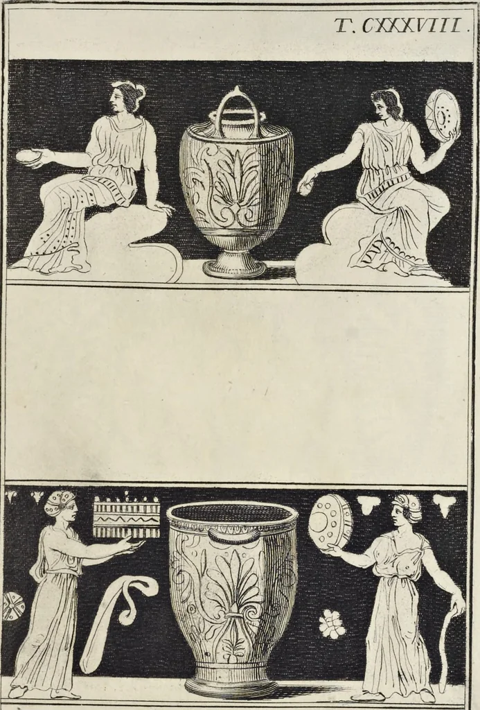 An illustration from Picturae Etruscorum in vasculis nunc primum in unum collectae explicationibus, et dissertationibus inlustratae, 1767, leaf 256