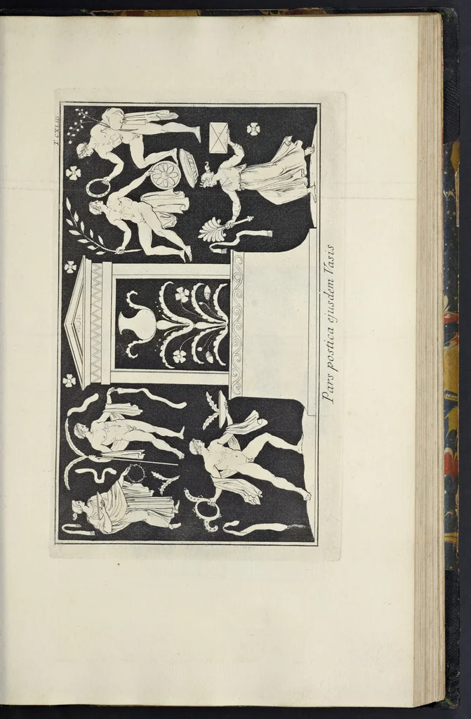 An illustration from Picturae Etruscorum in vasculis nunc primum in unum collectae explicationibus, et dissertationibus inlustratae, 1767, leaf 266