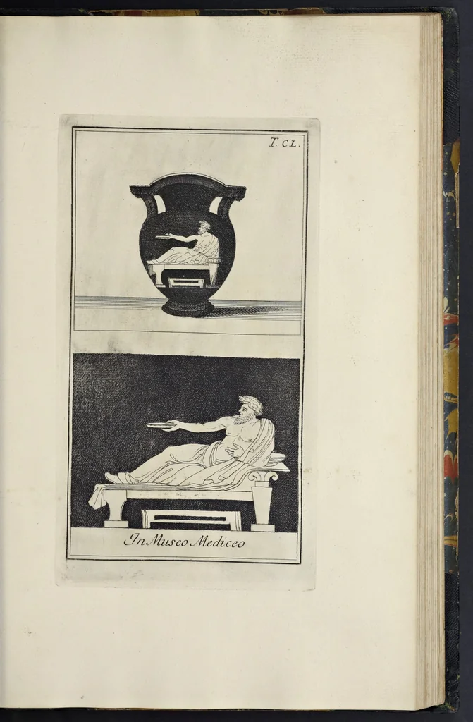An illustration from Picturae Etruscorum in vasculis nunc primum in unum collectae explicationibus, et dissertationibus inlustratae, 1767, leaf 280