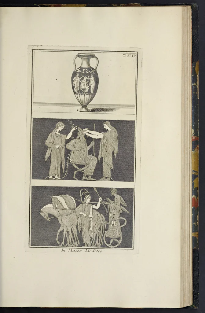 An illustration from Picturae Etruscorum in vasculis nunc primum in unum collectae explicationibus, et dissertationibus inlustratae, 1767, leaf 284