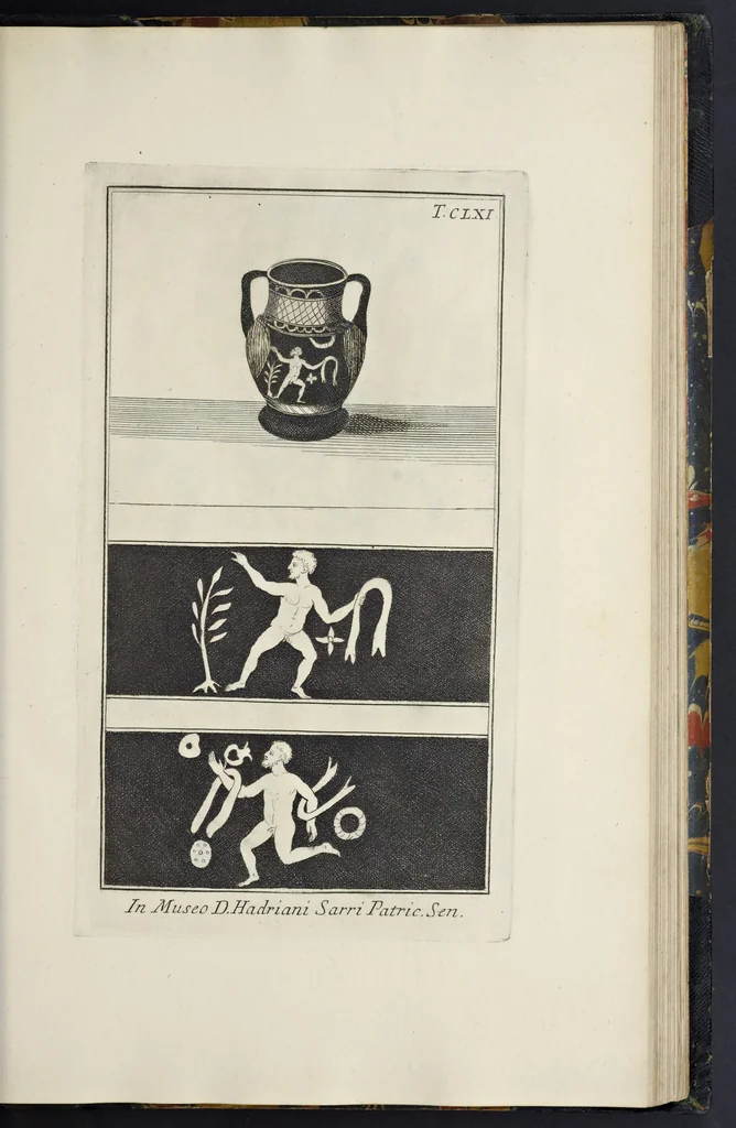 An illustration from Picturae Etruscorum in vasculis nunc primum in unum collectae explicationibus, et dissertationibus inlustratae, 1767, leaf 302