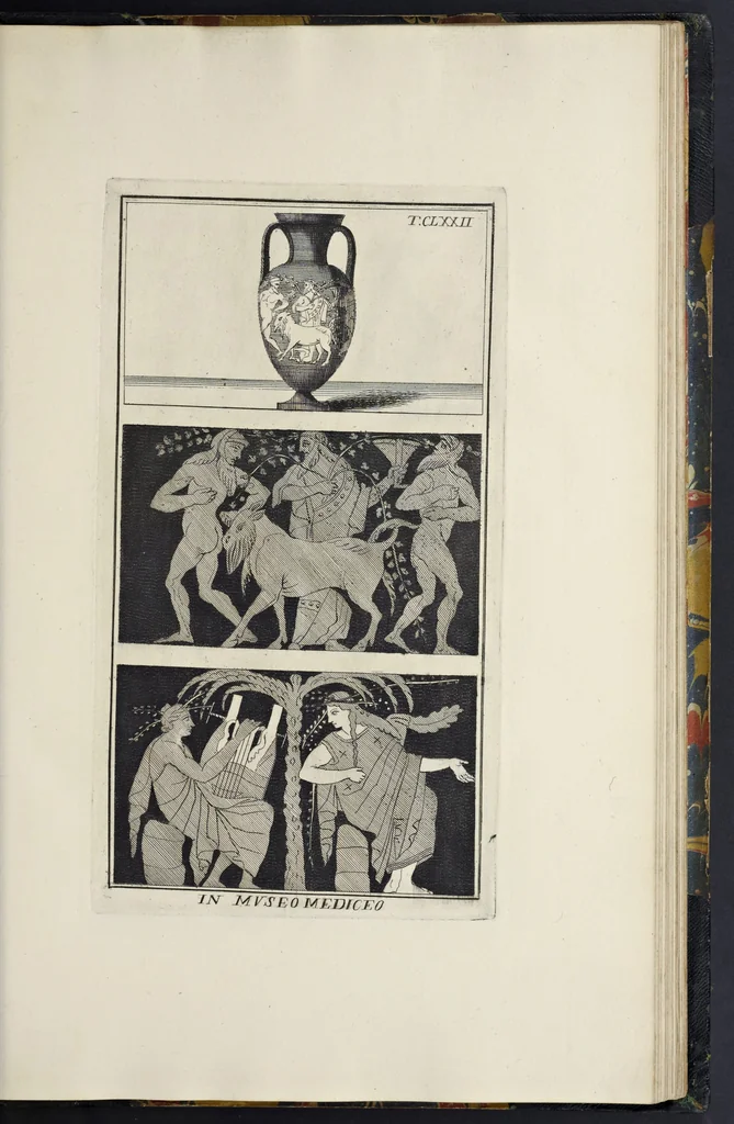 An illustration from Picturae Etruscorum in vasculis nunc primum in unum collectae explicationibus, et dissertationibus inlustratae, 1767, leaf 324