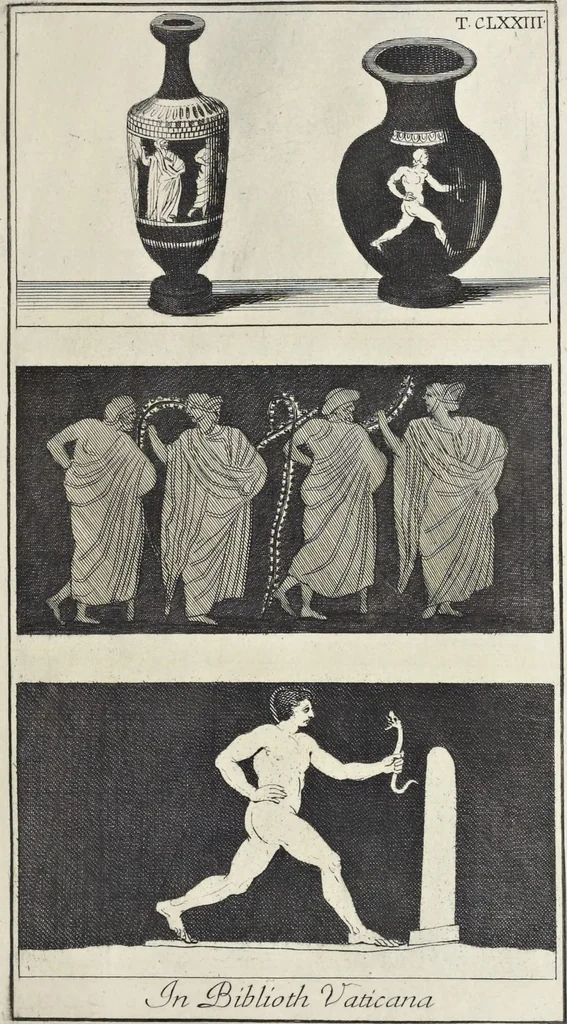 An illustration from Picturae Etruscorum in vasculis nunc primum in unum collectae explicationibus, et dissertationibus inlustratae, 1767, leaf 326
