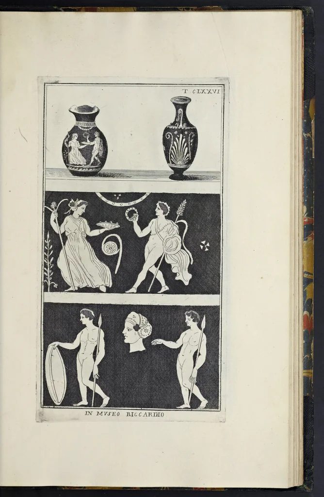 An illustration from Picturae Etruscorum in vasculis nunc primum in unum collectae explicationibus, et dissertationibus inlustratae, 1767, leaf 332