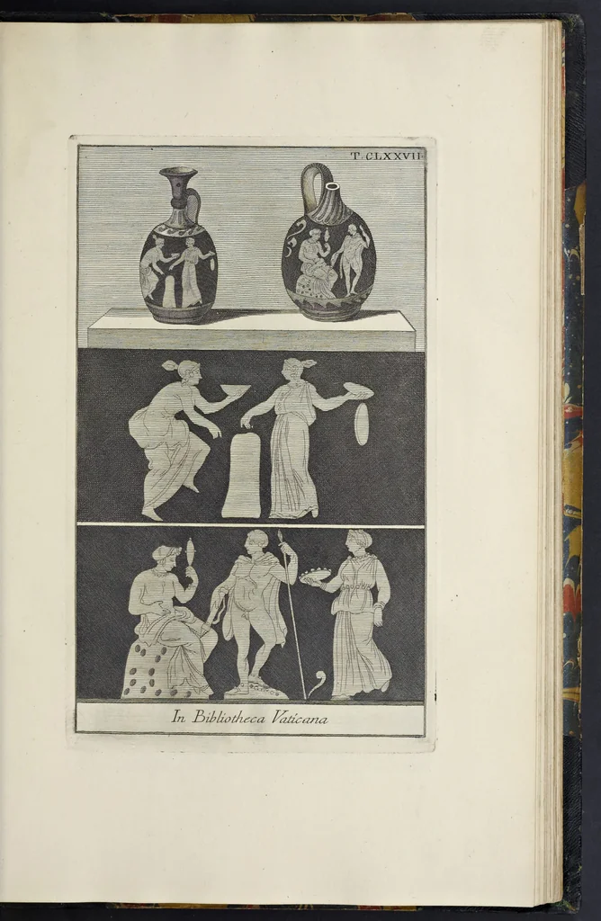 An illustration from Picturae Etruscorum in vasculis nunc primum in unum collectae explicationibus, et dissertationibus inlustratae, 1767, leaf 334