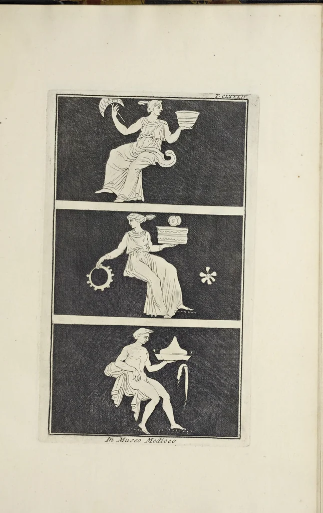 An illustration from Picturae Etruscorum in vasculis nunc primum in unum collectae explicationibus, et dissertationibus inlustratae, 1767, leaf 348