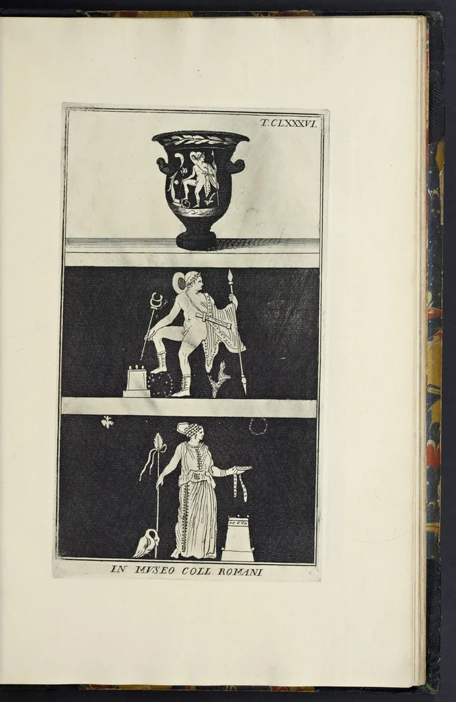 An illustration from Picturae Etruscorum in vasculis nunc primum in unum collectae explicationibus, et dissertationibus inlustratae, 1767, leaf 352