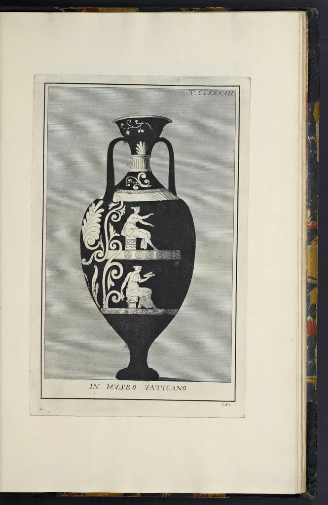 An illustration from Picturae Etruscorum in vasculis nunc primum in unum collectae explicationibus, et dissertationibus inlustratae, 1767, leaf 354