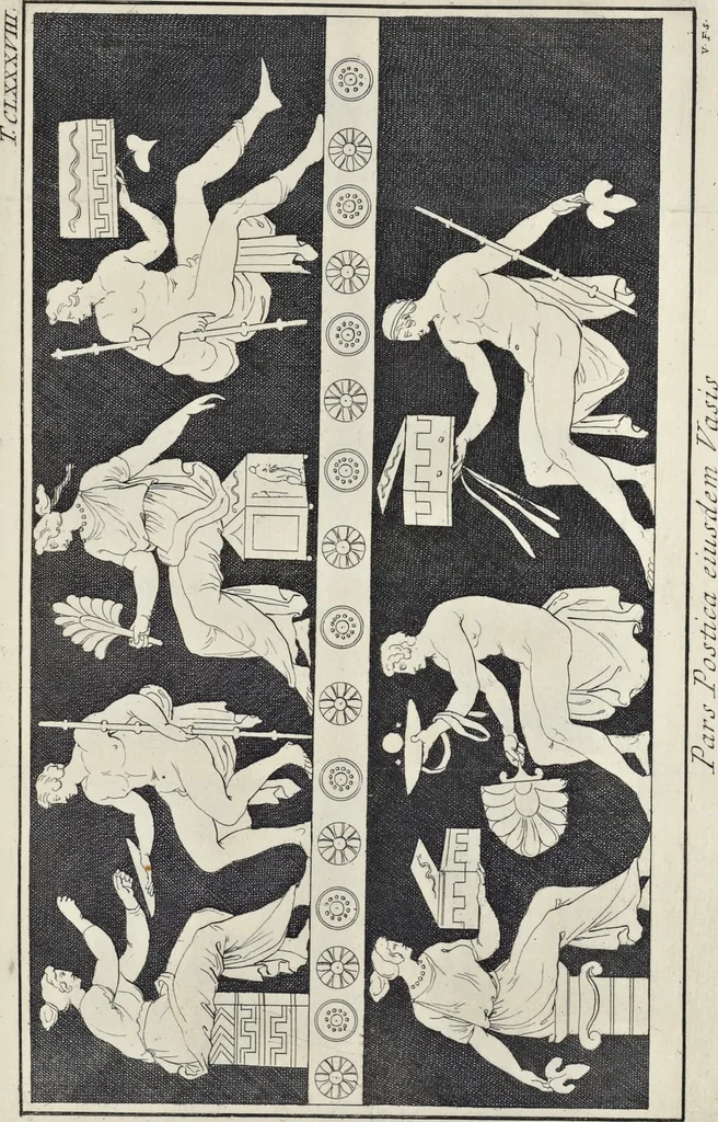 An illustration from Picturae Etruscorum in vasculis nunc primum in unum collectae explicationibus, et dissertationibus inlustratae, 1767, leaf 356