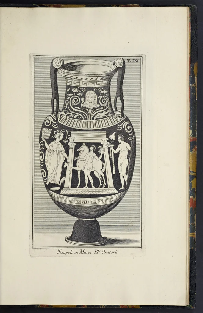 An illustration from Picturae Etruscorum in vasculis nunc primum in unum collectae explicationibus, et dissertationibus inlustratae, 1767, leaf 360