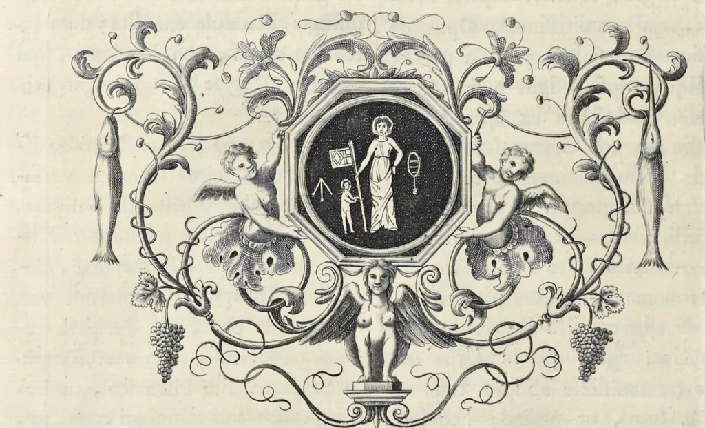 An illustration from Picturae Etruscorum in vasculis nunc primum in unum collectae explicationibus, et dissertationibus inlustratae, 1767, leaf 95