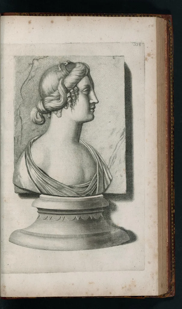 An illustration from Thesaurus Brandenburgicus selectus, sive, Gemmarum et numismatum Graecorum in cimeliarchio electorali Brandenburgico elegantiorum series, 1696, leaf 390