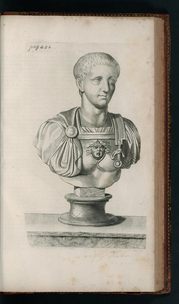 An illustration from Thesaurus Brandenburgicus selectus, sive, Gemmarum et numismatum Graecorum in cimeliarchio electorali Brandenburgico elegantiorum series, 1696, leaf 422