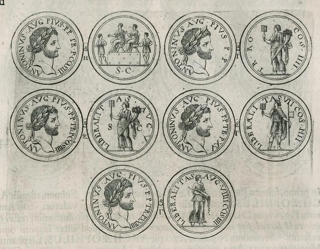 An illustration from Thesaurus Brandenburgicus selectus, sive, Gemmarum et numismatum Graecorum in cimeliarchio electorali Brandenburgico elegantiorum series, 1696, leaf 164