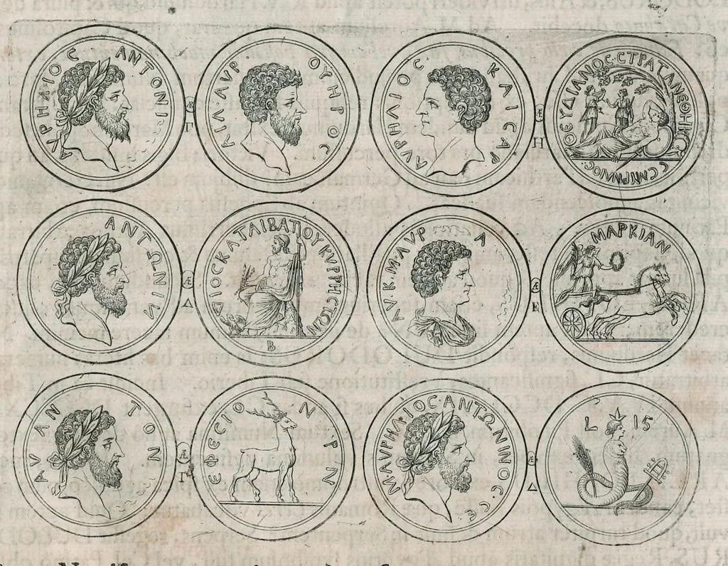 An illustration from Thesaurus Brandenburgicus selectus, sive, Gemmarum et numismatum Graecorum in cimeliarchio electorali Brandenburgico elegantiorum series, 1696, leaf 168