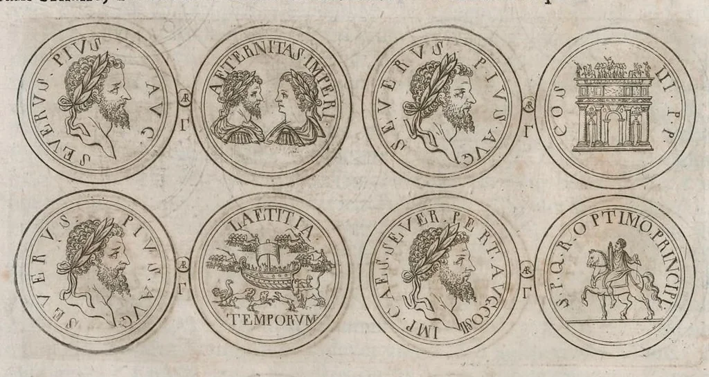 An illustration from Thesaurus Brandenburgicus selectus, sive, Gemmarum et numismatum Graecorum in cimeliarchio electorali Brandenburgico elegantiorum series, 1696, leaf 189