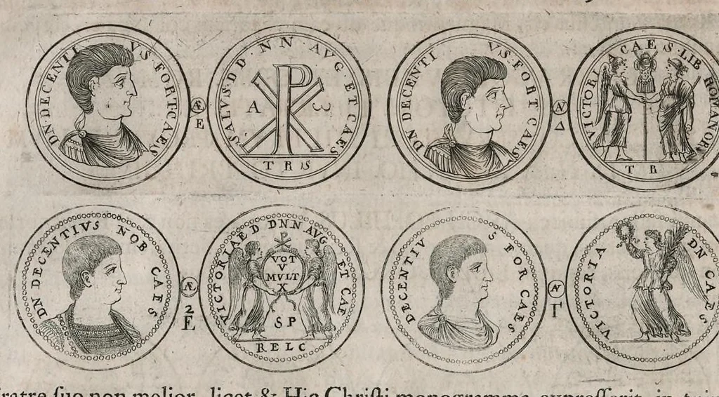 An illustration from Thesaurus Brandenburgicus selectus, sive, Gemmarum et numismatum Graecorum in cimeliarchio electorali Brandenburgico elegantiorum series, 1696, leaf 313