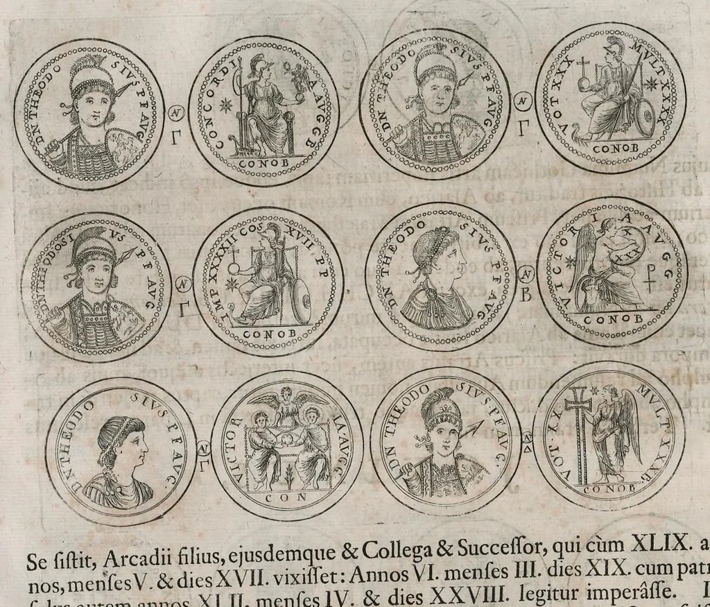 An illustration from Thesaurus Brandenburgicus selectus, sive, Gemmarum et numismatum Graecorum in cimeliarchio electorali Brandenburgico elegantiorum series, 1696, leaf 337