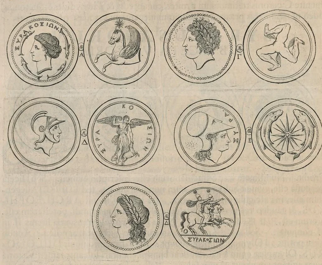 An illustration from Thesaurus Brandenburgicus selectus, sive, Gemmarum et numismatum Graecorum in cimeliarchio electorali Brandenburgico elegantiorum series, 1696, leaf 415