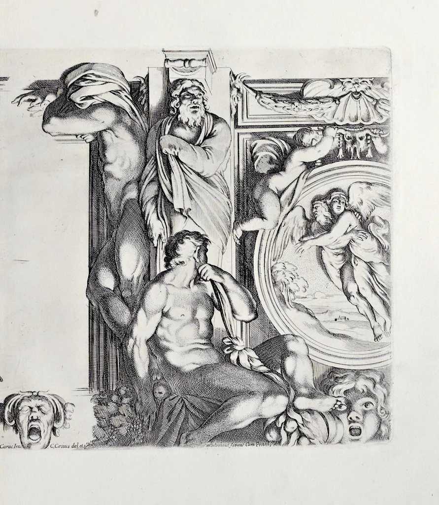 An illustration from Galeria nel Palazzo Farnese in Roma del sereniss. dvca di Parma etc. dipinta da Annibale Carracci, 1680, leaf 48