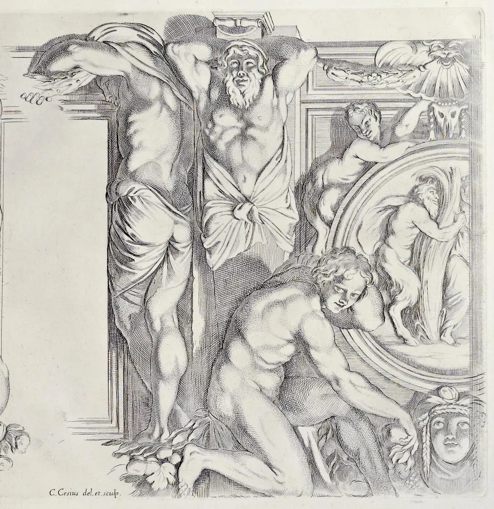 An illustration from Galeria nel Palazzo Farnese in Roma del sereniss. dvca di Parma etc. dipinta da Annibale Carracci, 1680, leaf 56